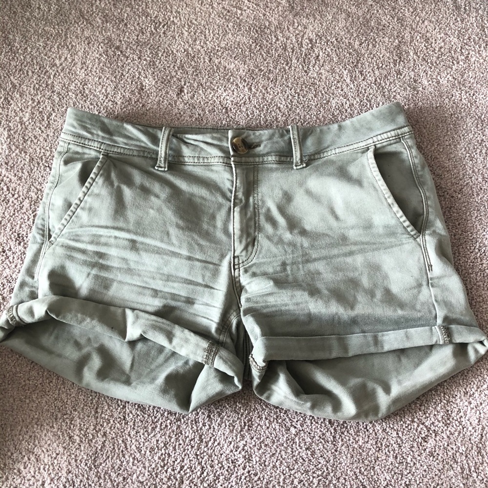 American Eagle Green Midi Shorts